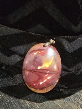 Handmade Mookite Jasper Pendant in Red and Gold Tones